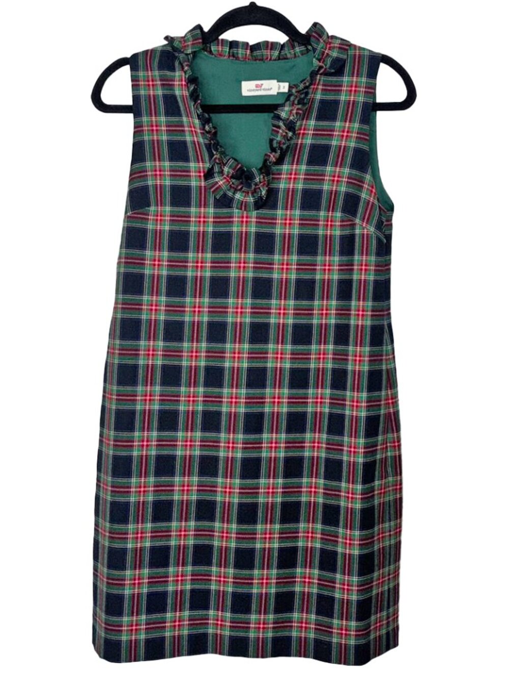 Vineyard Vines Wool Blend Sleeveless Ruffle Neck Dress - Size 2 - Picture 2 of 5
